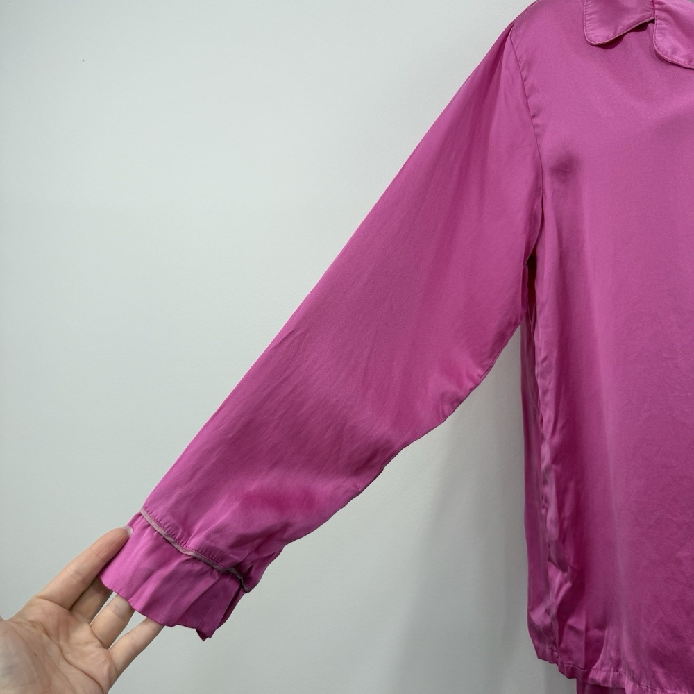 Eberjey Inez Washable Silk Pajama Set Top Pants S Pink Quiet Luxury Breathable - Picture 12 of 16